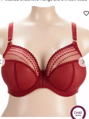 Elomi Matilda – Underwire Plunge Bra – Size 32K - Crimson Red
